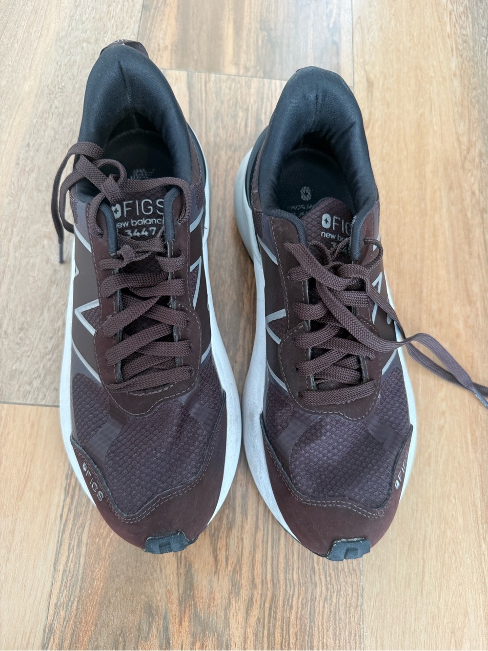 New Balance Women’s Athletic Sneakers in Dark Brown and White